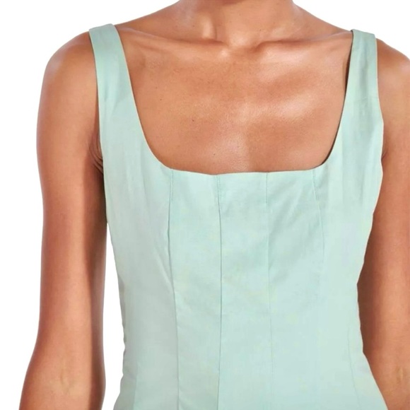 🌺🎉HP🎉🌺 NWOT Staud Wells Midi Dress Sage - Picture 6 of 16